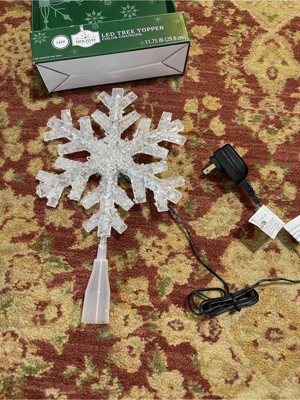 Holiday Time Clear LED Color-Changing Snowflake Tree Topper - Picture 10 of 17